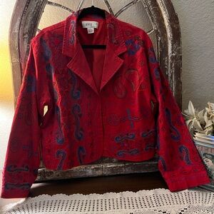 Anu  By Natural Red Blazer ,100 Percent Cotton, Made  In India, Size Ext…